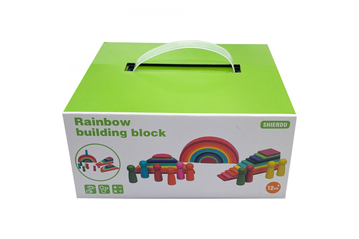 Дитяча дерев'яна іграшка сортер 4 в 1 "Веселка" C15016