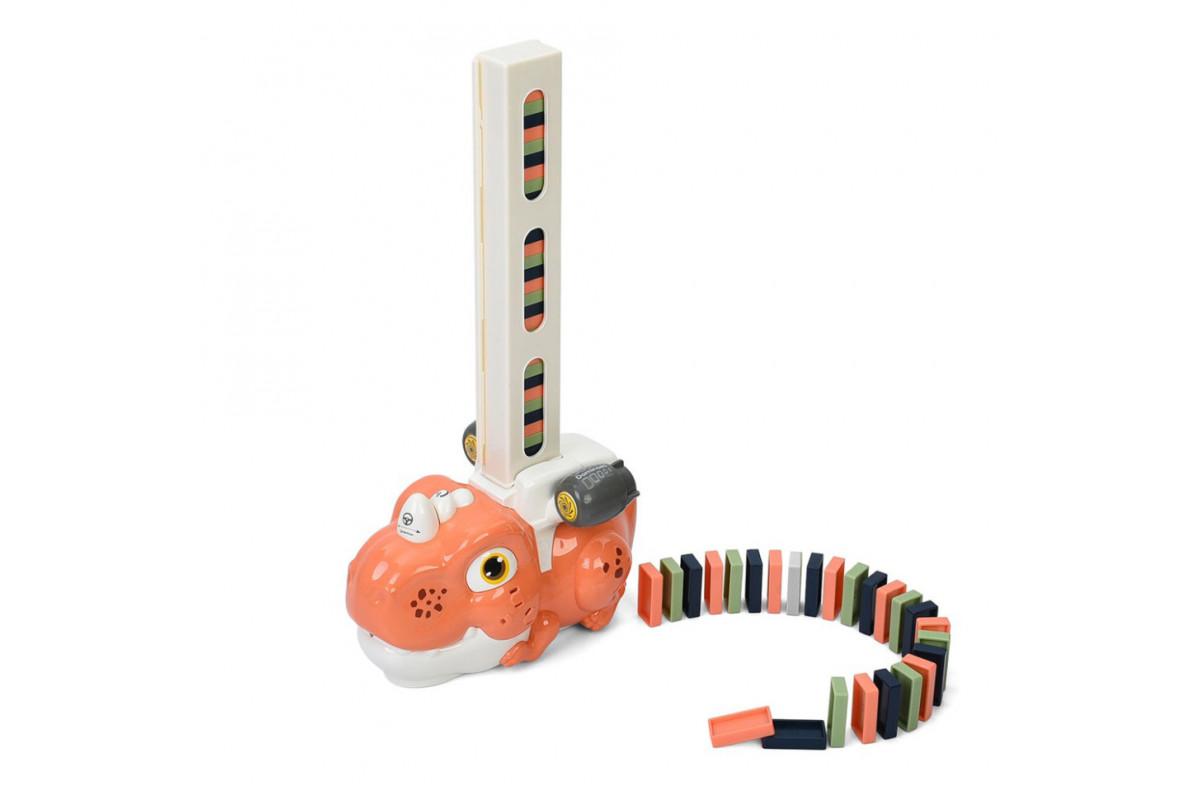 Детская игрушка "Динозавр-домино" 8090-B(Rose-Red) свет, музыка