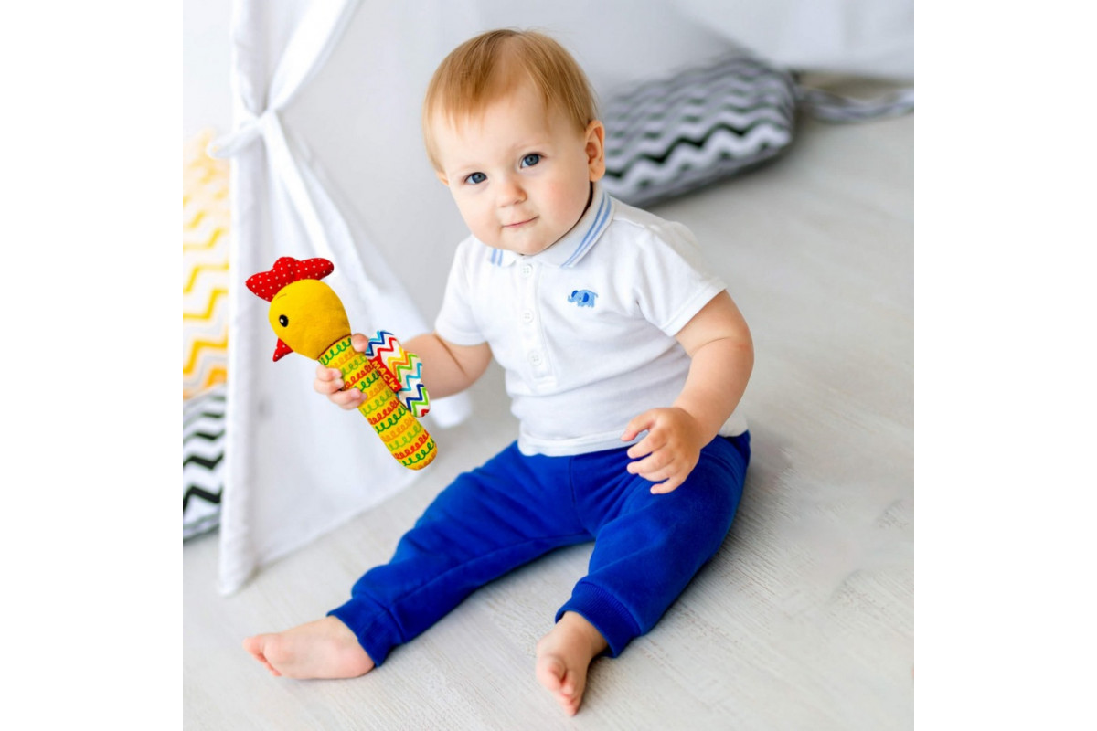 Іграшка м'яконабивна «Брязкальце Півник» МС 010302-02