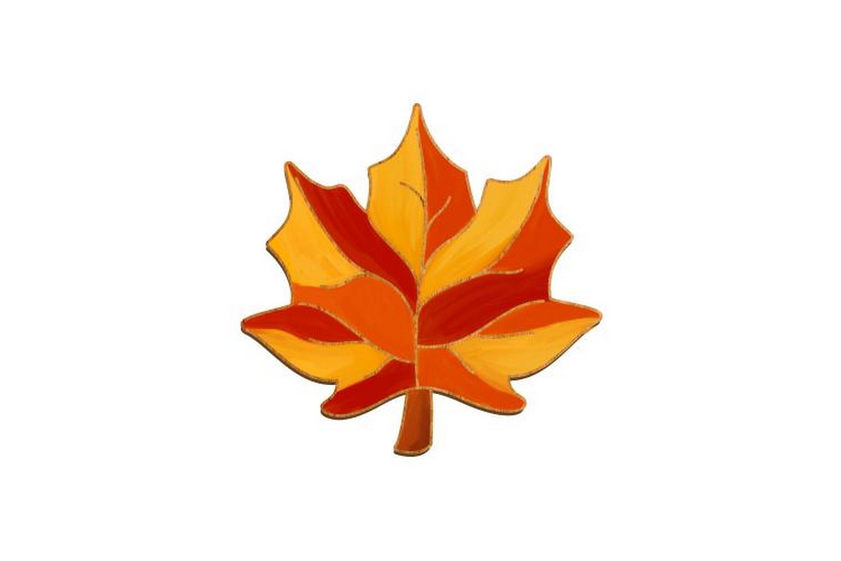 Заготовка броши для раскрашивания "Кленовый лист" FDZB-105