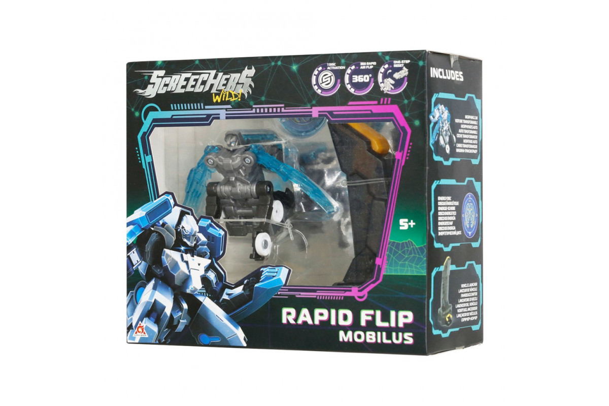 Ігровий набір "S5 L0.5 Мобіліус" Screechers Wild! EU686102B запускач, машинка-трансформер
