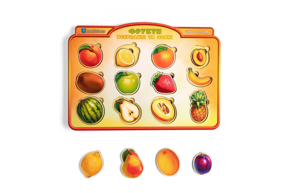Деревянный пазл-вкладыш "Фрукты в разрезе" Ubumblebees (ПСД136) PSD136 сортер