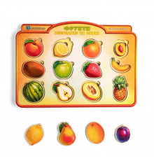 Деревянный пазл-вкладыш "Фрукты в разрезе" Ubumblebees (ПСД136) PSD136 сортер