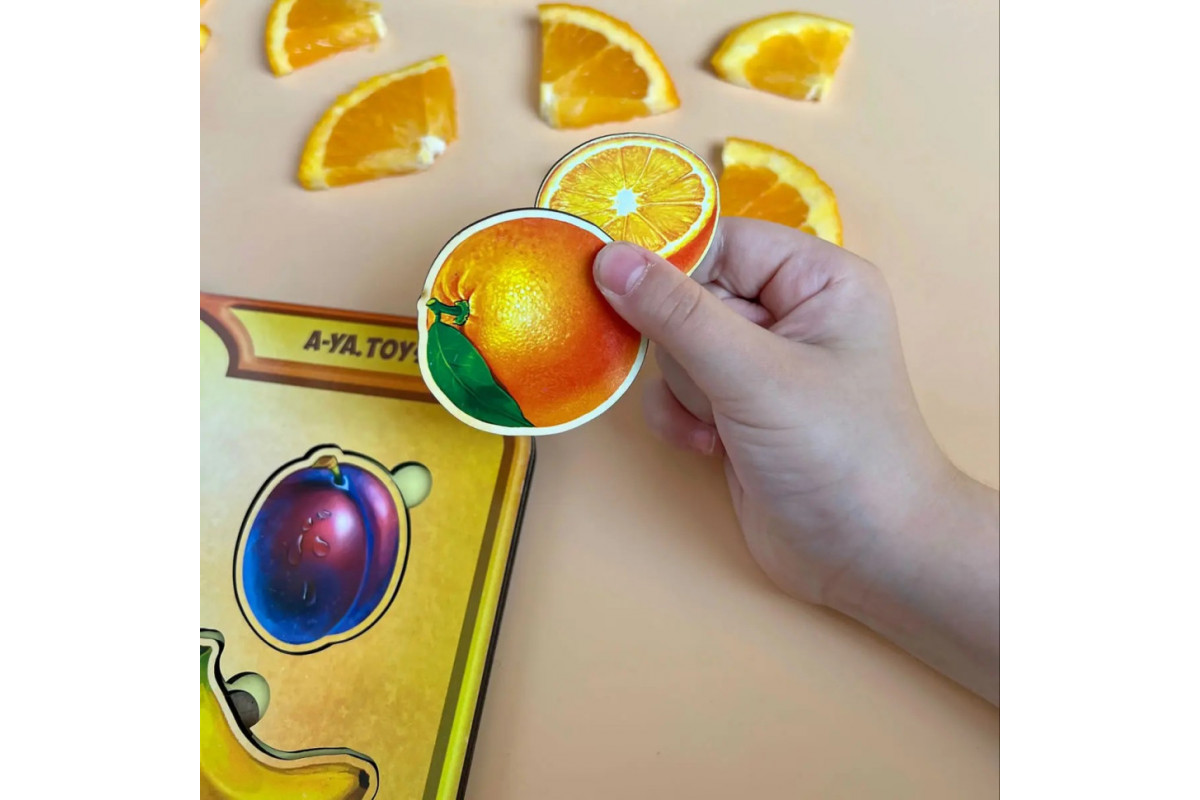 Деревянный пазл-вкладыш "Фрукты в разрезе" Ubumblebees (ПСД136) PSD136 сортер