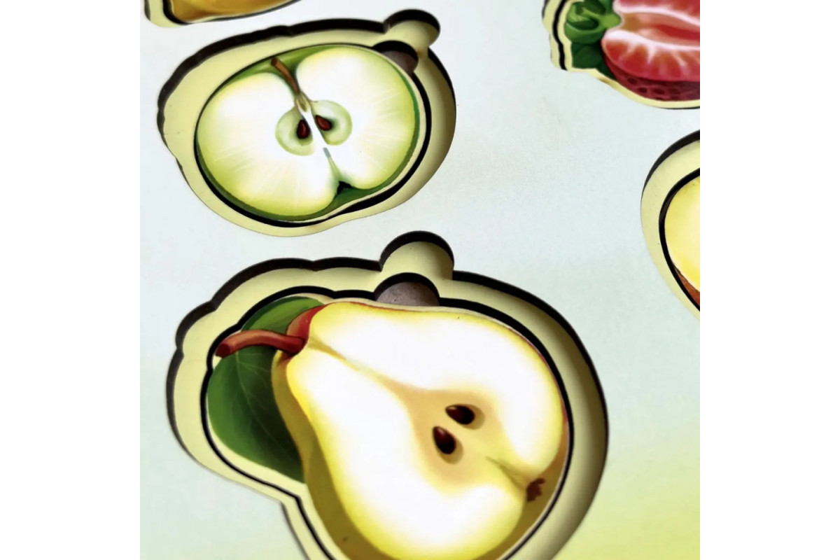 Деревянный пазл-вкладыш "Фрукты в разрезе" Ubumblebees (ПСД136) PSD136 сортер