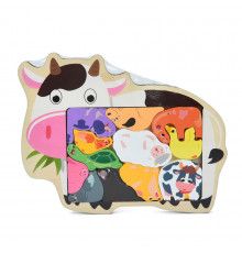 Детский деревяный пазл-вкладыш "Домашние животные" MD 1500-5