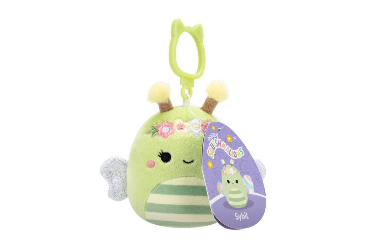 Мягкая игрушка на клипсе Пчелка Сибил Squishmallows SQCP00460, 9 см