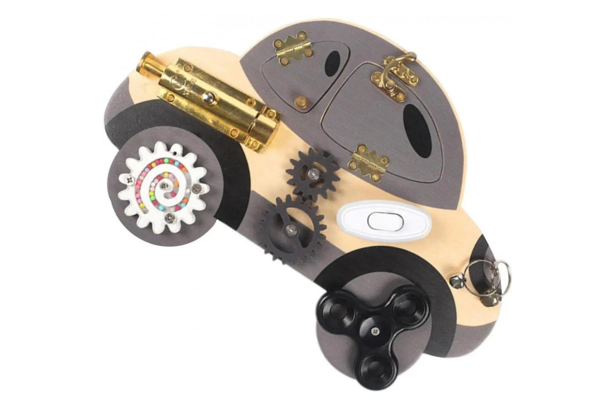 Дитяча дерев'яна іграшка "Бизи-борд Машина" C15015