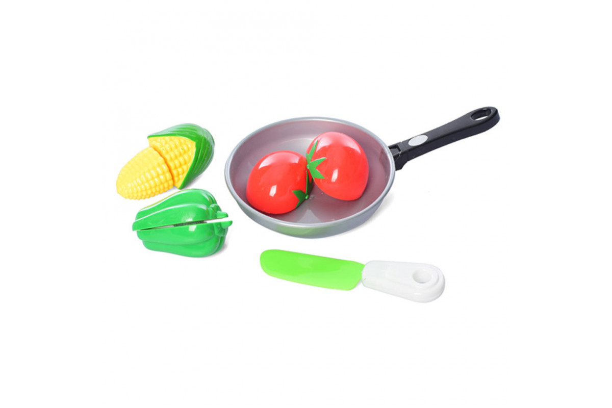 Игровой набор Продукты в сковородке 4013D-2 кукуруза, перец, помидор