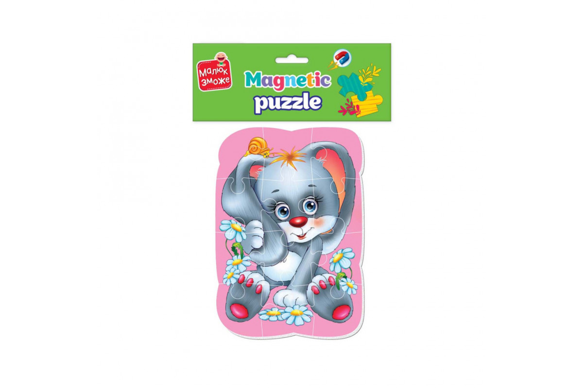 Магнітні пазли Малюк зможе "Зайчик" Vladi toys VT3301-03 А5, Укр
