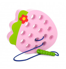 Развивающая игрушка Шнуровка MD 1228 деревянная Клубничка