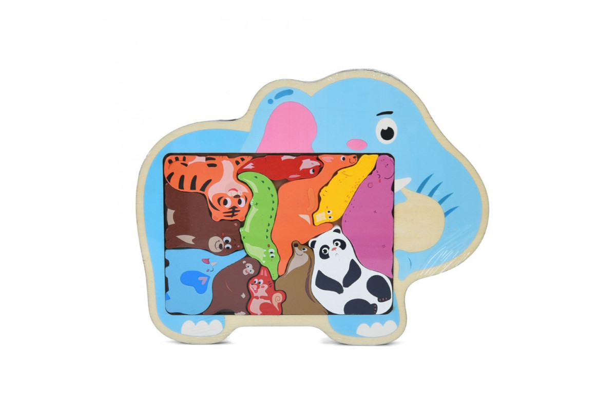 Детский деревяный пазл-вкладыш "Животные" MD 1500-4