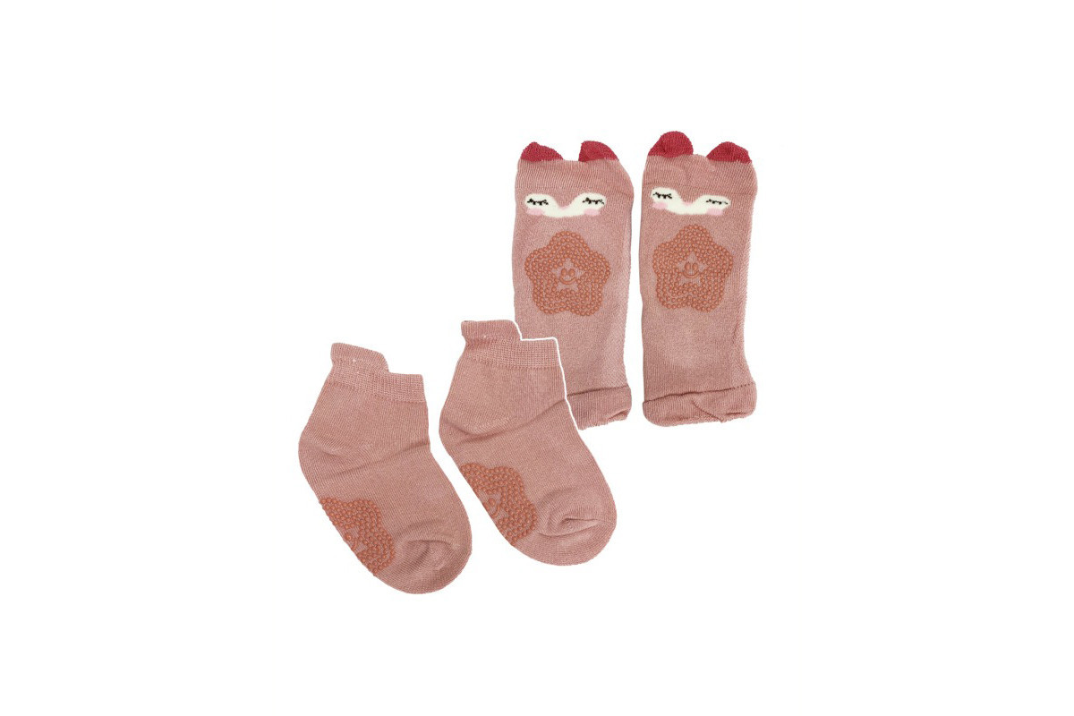 Детский набор наколенники и носки "Кот" MGZ-0649(Pink)