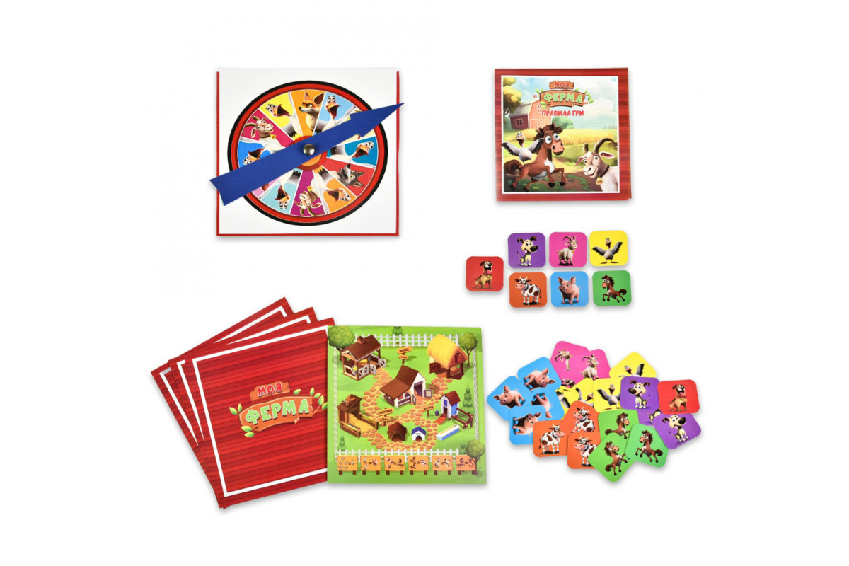Настольная игра "Моя ферма" 30435 игровое поле, фишки с животными
