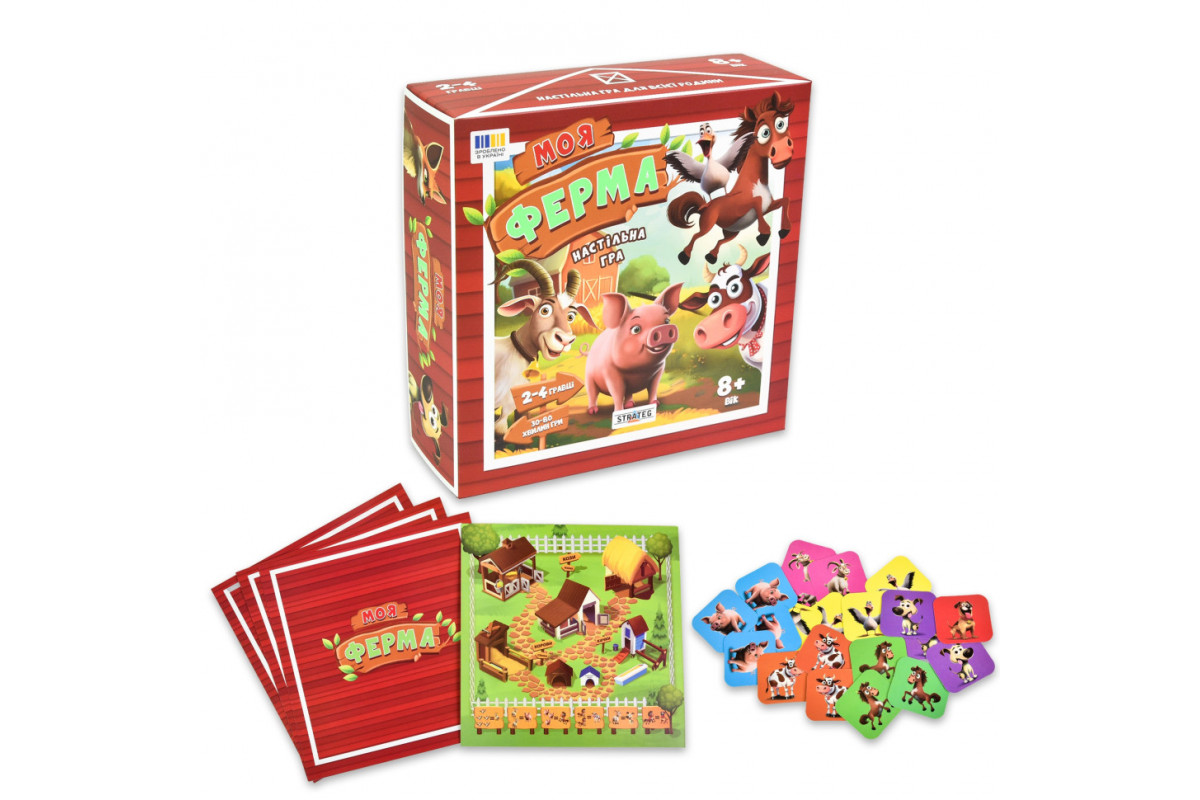 Настольная игра "Моя ферма" 30435 игровое поле, фишки с животными