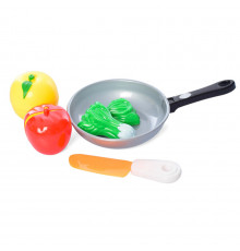 Игровой набор Продукты в сковородке 4013D-3 лимон, яблоко, латук