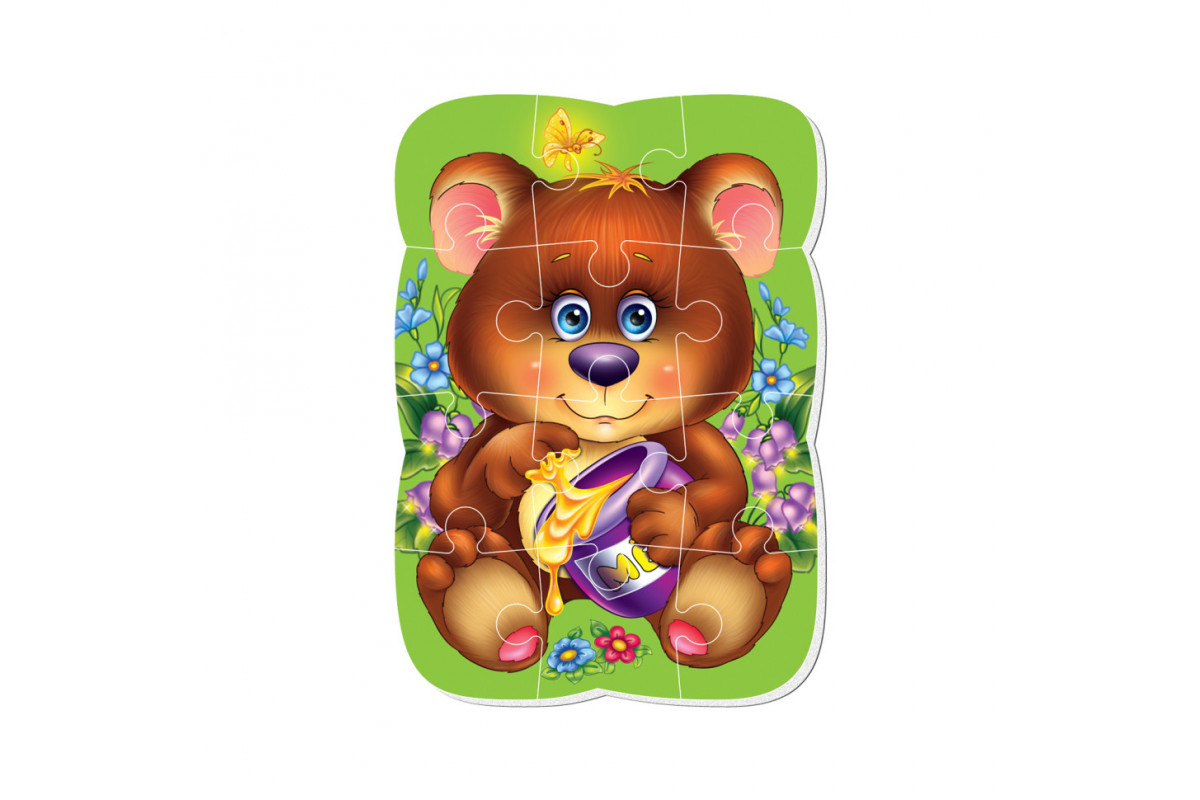 Магнитные пазлы Малыш сможет "Медвежонок" Vladi toys VT3301-04 А5, Укр