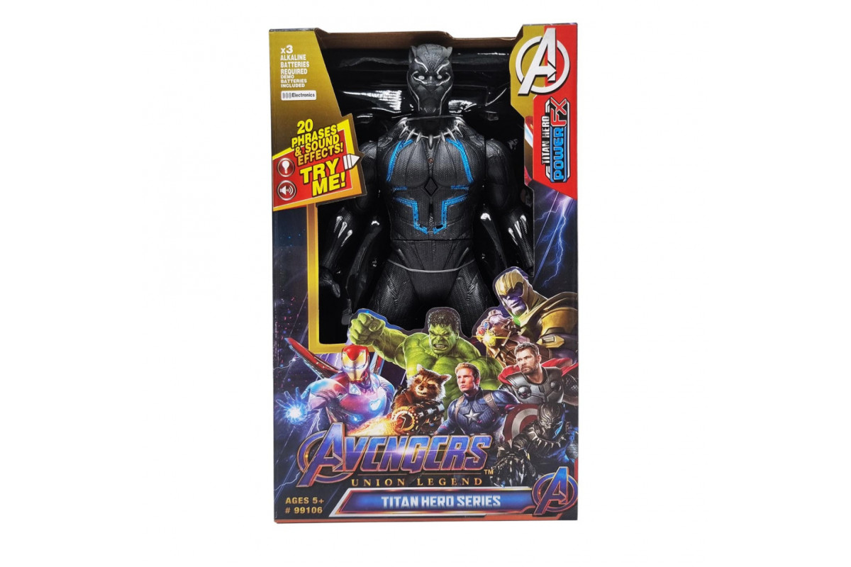 Игровая фигурка Марвел Bambi 99106 со светом и звуком Черная Пантера