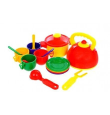 Детский игровой набор посудки ЮНИКА 70316 16 предметов Разноцветный