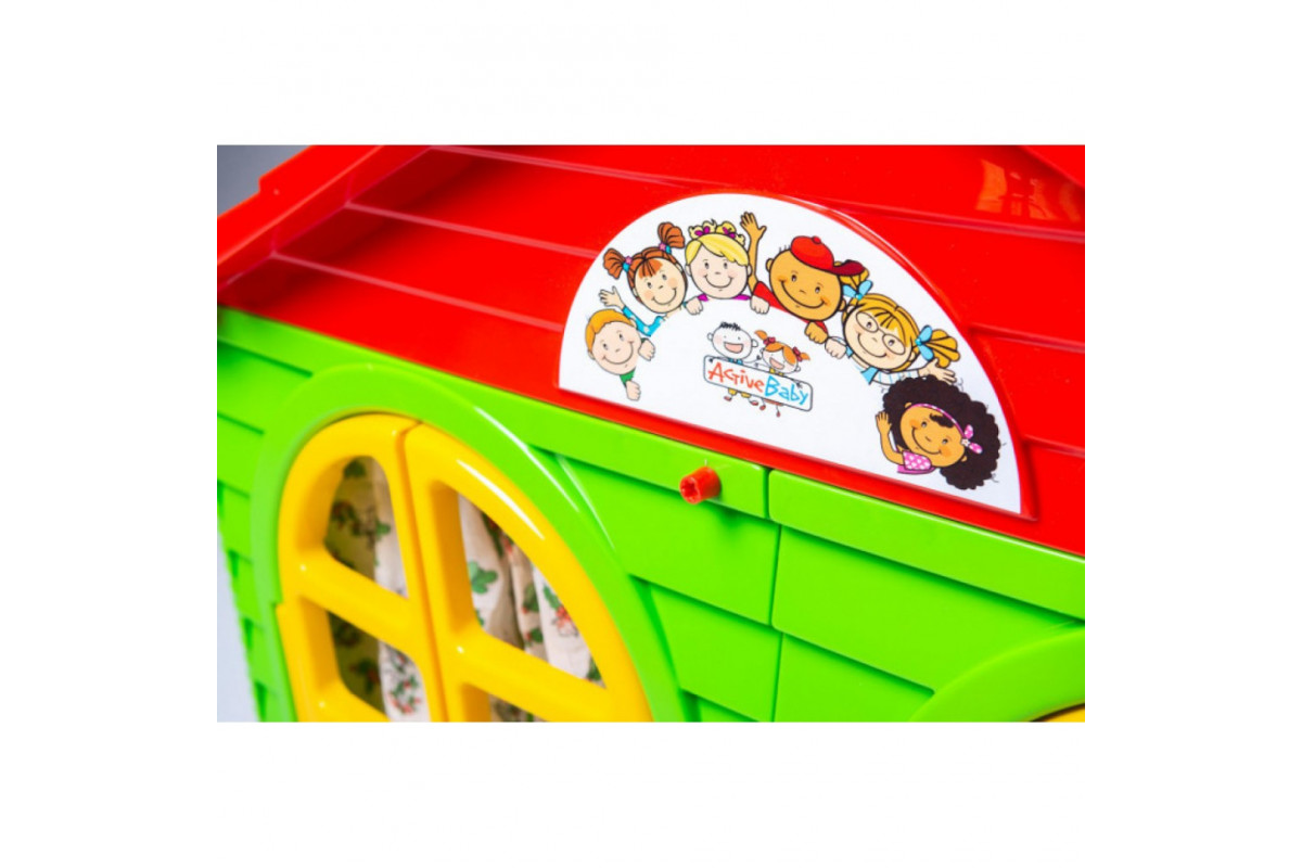 Детский игровой Домик со шторками 02550/3 пластиковый