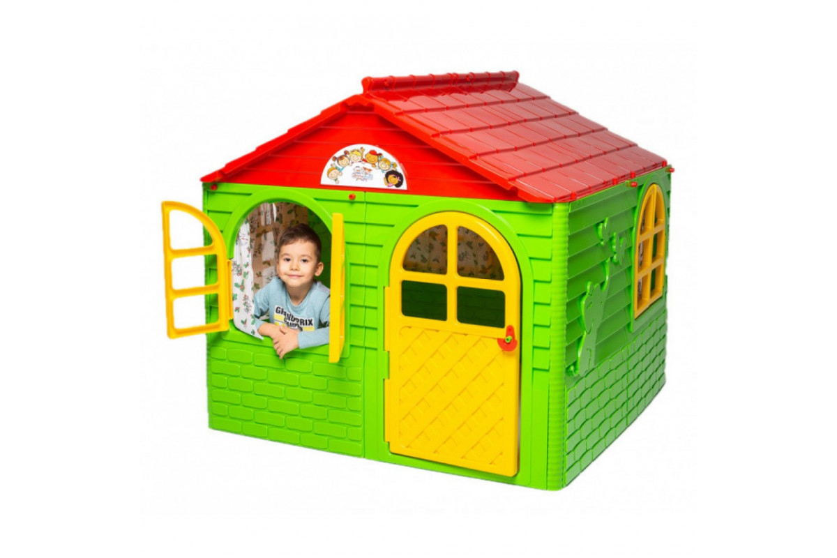 Детский игровой Домик со шторками 02550/3 пластиковый
