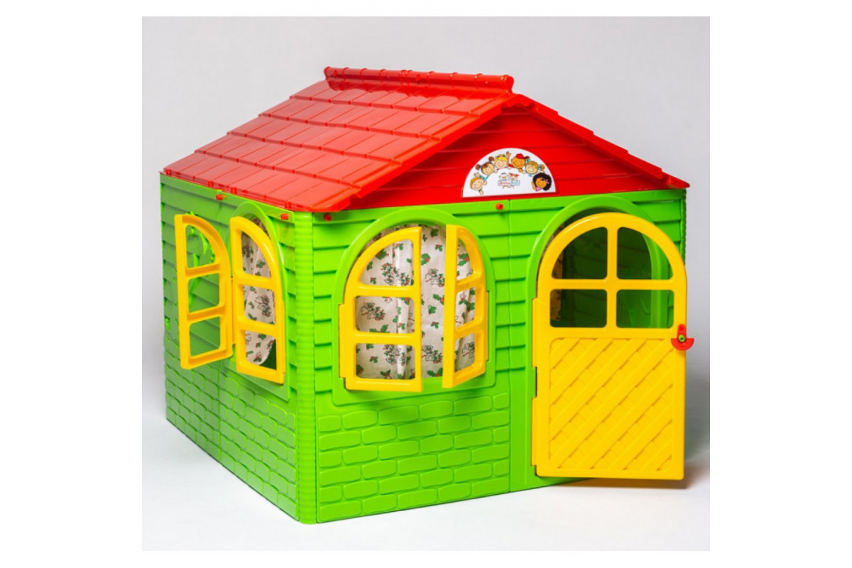 Детский игровой Домик со шторками 02550/3 пластиковый