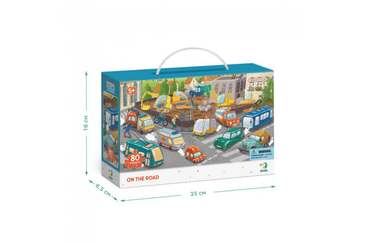 Детский пазл обсервационный "Осторожно на дороге" DoDo 300370, 80 эл.