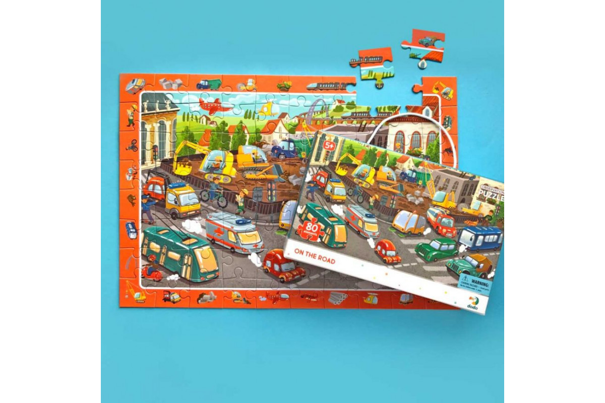 Детский пазл обсервационный "Осторожно на дороге" DoDo 300370, 80 эл.