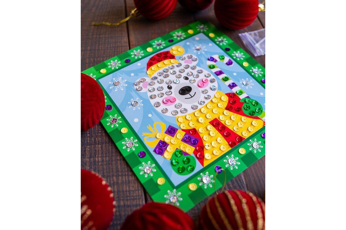 Детский набор для творчества "Новогодние открытки с пайетками" 10100694