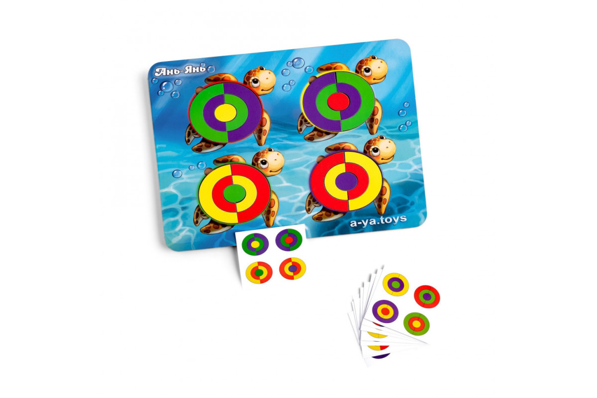 Деревянный пазл-сортер "Черепашки - цвета" Ubumblebees (ПСД138) PSD138 с заданиями