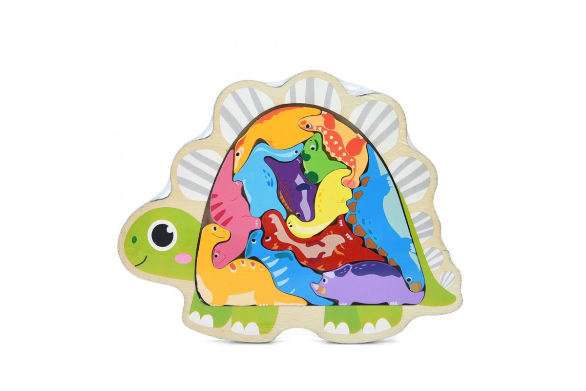 Детский деревяный пазл-вкладыш "Динозавры" MD 1500-3