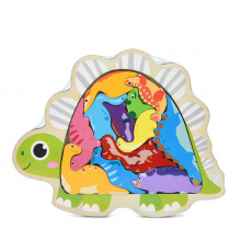 Детский деревяный пазл-вкладыш "Динозавры" MD 1500-3