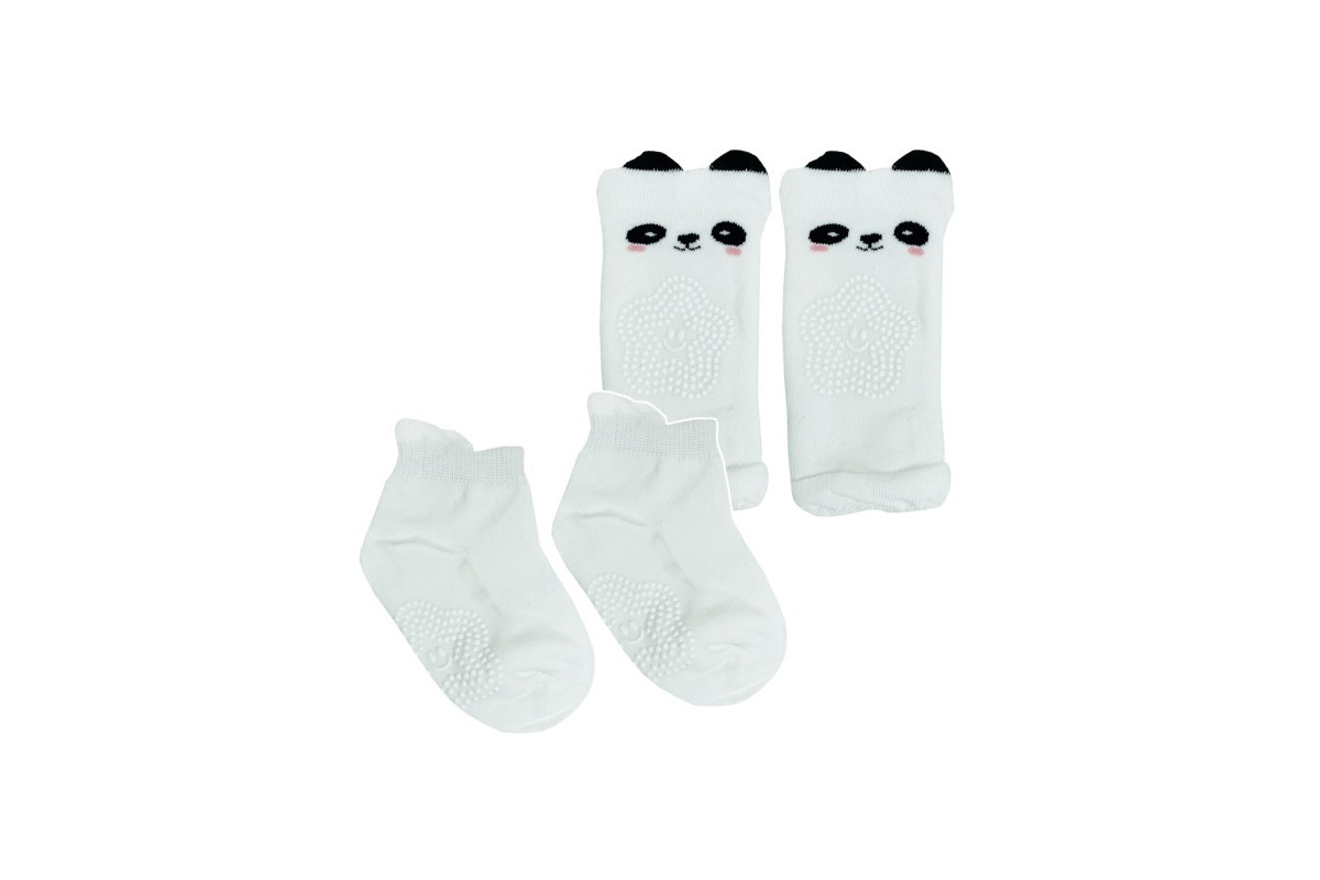 Детский набор наколенники и носки "Панда" MGZ-0649(White)
