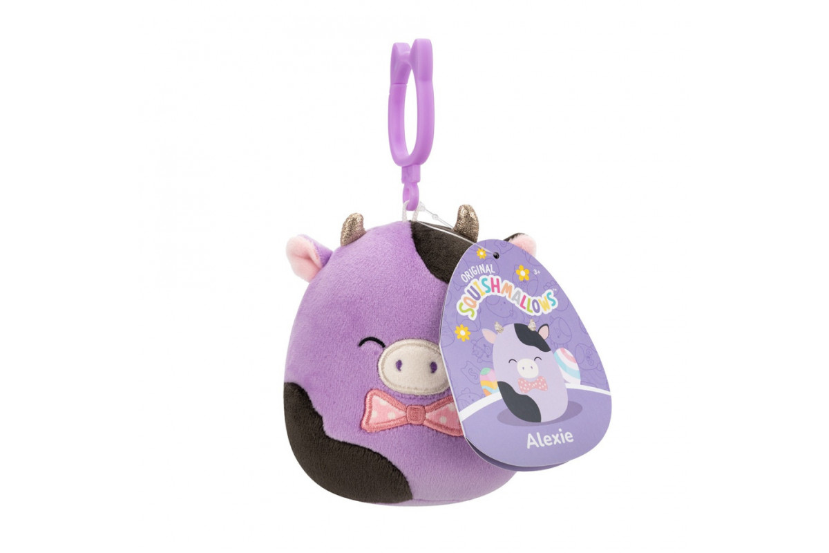 Мягкая игрушка на клипсе Коровка Олекси Squishmallows SQCP00463, 9 см
