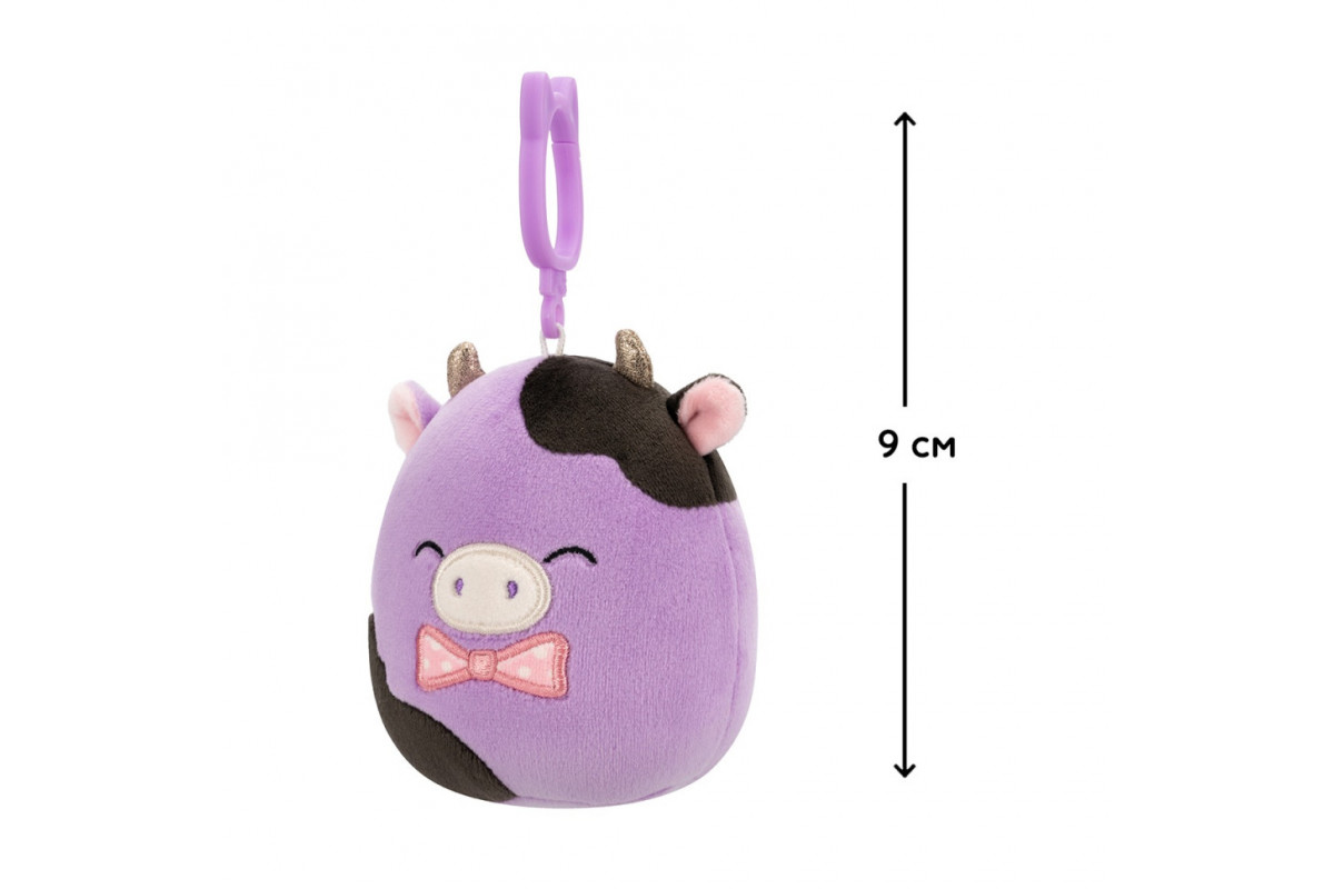 Мягкая игрушка на клипсе Коровка Олекси Squishmallows SQCP00463, 9 см