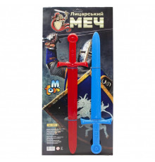 Детский набор "Рыцарский меч" №2 19231 пластиковый Красный и Голубой