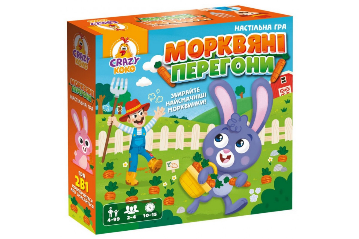 Настольная игра "Морковные гонки" VT8055-33 игровое поле, 40 морковок, 4 зайчика