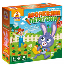 Настільна гра "Морквяні перегони" VT8055-33 гральне поле, 40 морквин, 4 зайчики