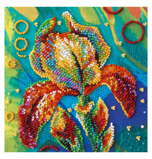 Набор для вышивки бисером "Разноцветный ирис" AM-203 на натуральном холсте