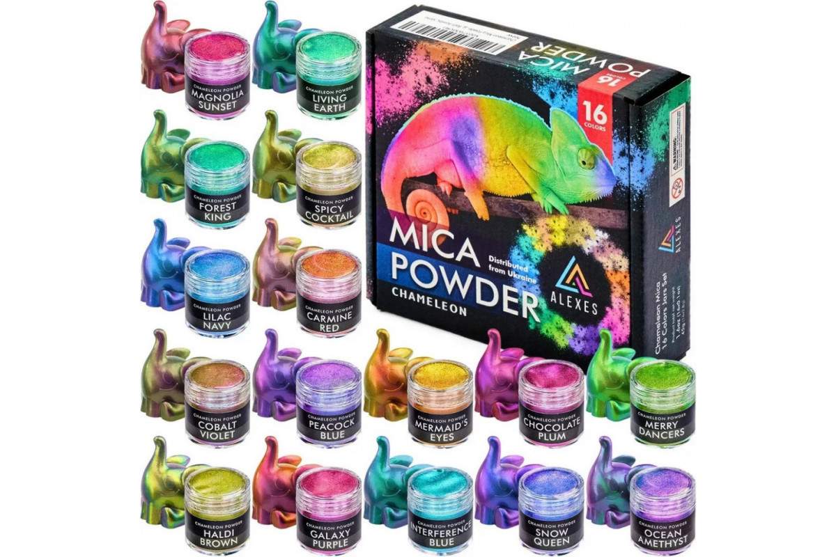 Перламутровий пігмент хамелеон Chameleon Mica Powder HM-001, 16 кольорів