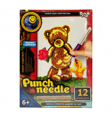 Набір для творчості: коврова вишивка Punch Needle "Ведмедик з каченям" PN-01-01