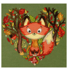 Набор-мини для вышивки бисером "Рыжий лисенок" AM-243 15х15 см