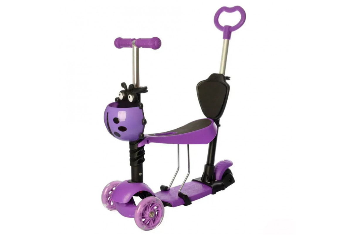 Самокат детский 3-х колесный SC20139(Violet) с родительской ручкой