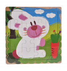 Дерев'яний пазл-вкладиш Кролик з морквою 73260-21, 16 деталей