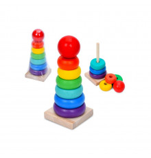Деревянная игрушка пирамидка MD 0819P 6 колец