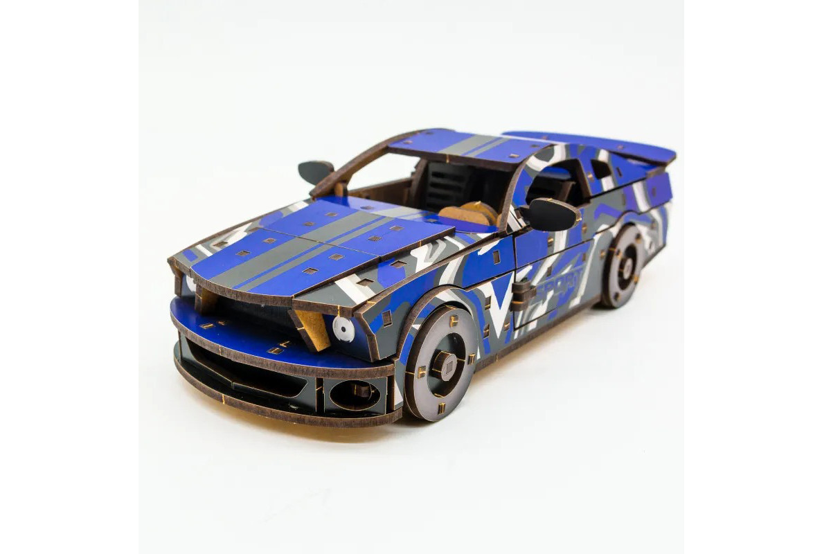 Деревянный 3D конструктор Mustang GT Puz-00642, 162 детали