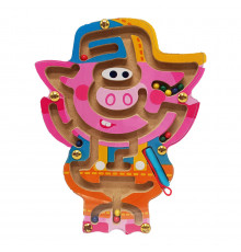 Деревянная магнитная игрушка Лабиринт MD 1792-1 Поросенок