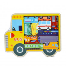 Детский деревяный пазл-вкладыш "Транспорт" MD 1500-1