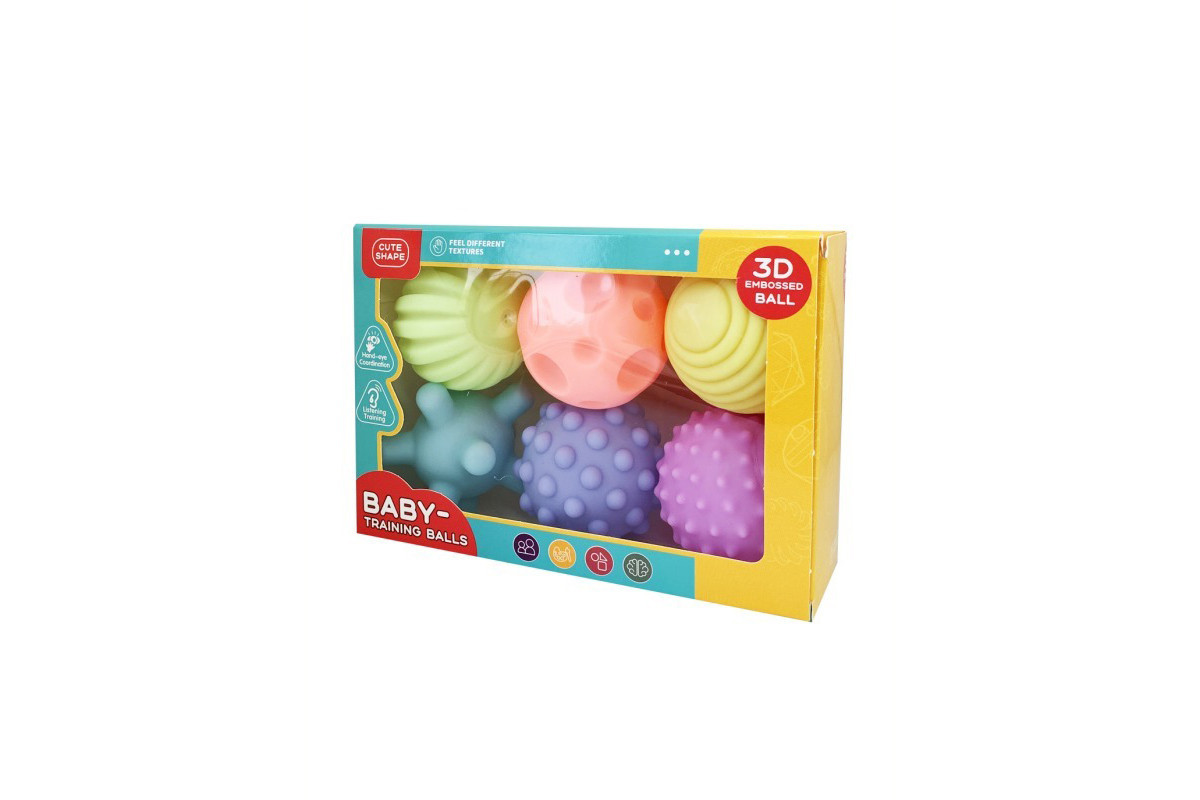 Набір тактильних розвивальних м'ячиків MGZ-0926 з пищалкою