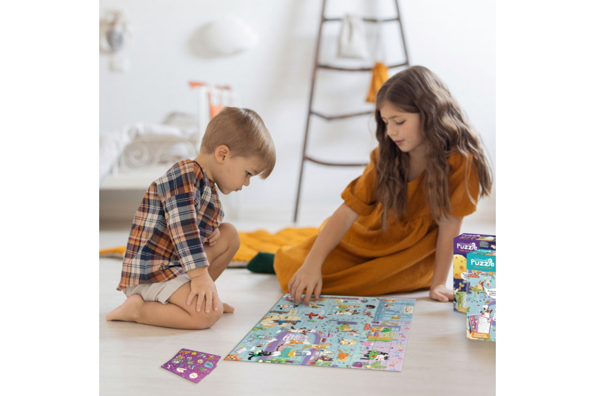 Детский пазл Ищи и находи "Кошачье кафе" 300667, 100 элементов